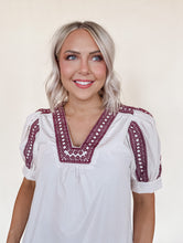 Load image into Gallery viewer, Burgundy Stitch Blouse
