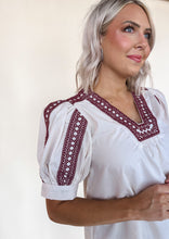 Load image into Gallery viewer, Burgundy Stitch Blouse
