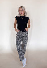 Load image into Gallery viewer, Leopard Barrel Jeans
