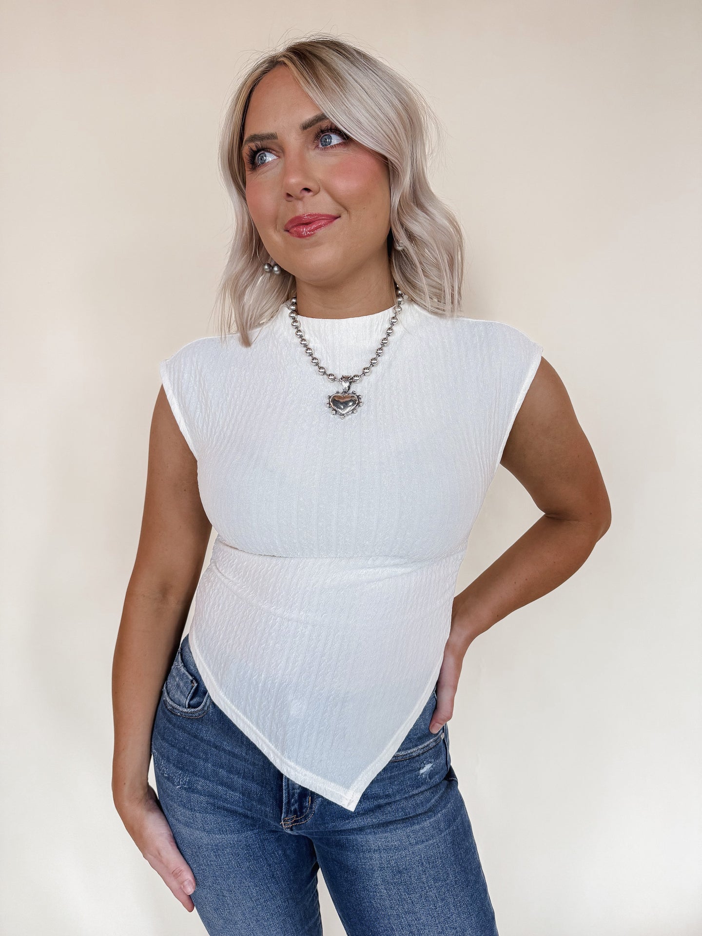 Asymmetrical Top in Ivory