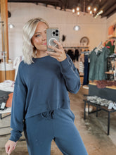 Load image into Gallery viewer, The Lauren Lounge Sweatshirt in Navy
