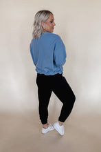 Load image into Gallery viewer, Baby Blue Bubble Hem Sweatshirt
