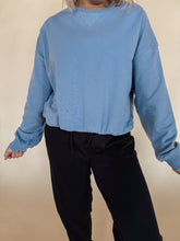 Load image into Gallery viewer, Baby Blue Bubble Hem Sweatshirt
