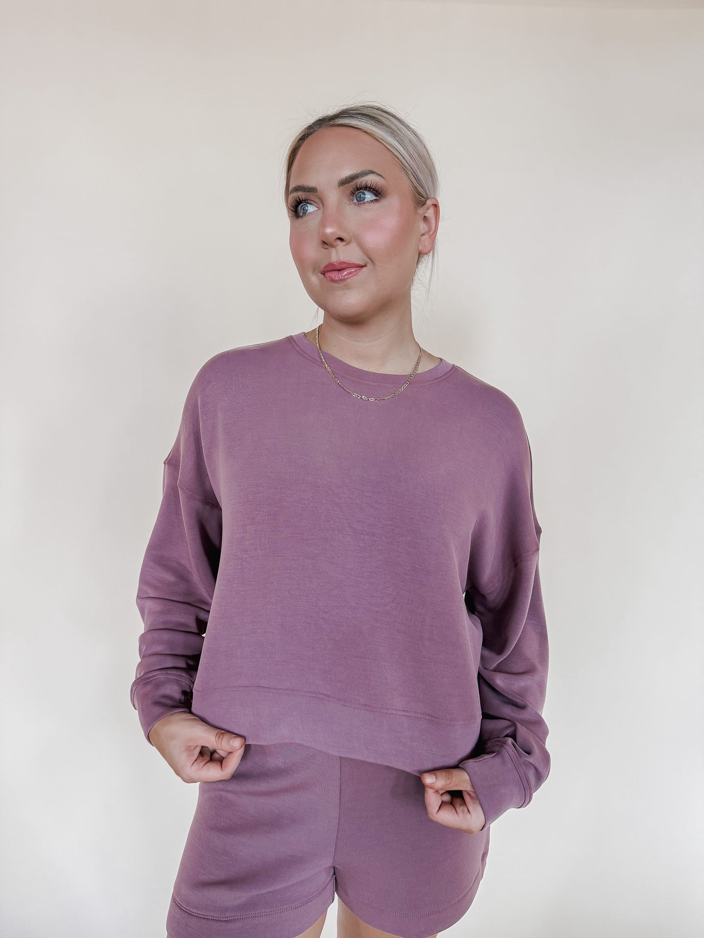 The Lauren Lounge Sweatshirt in Rose Taupe