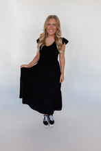 Load image into Gallery viewer, Ocean Breeze Midi Dress in Black
