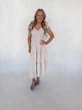 Load image into Gallery viewer, Ocean Breeze Midi Dress in Beige
