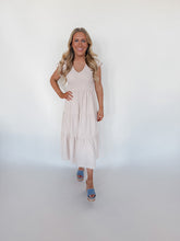 Load image into Gallery viewer, Ocean Breeze Midi Dress in Beige
