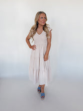 Load image into Gallery viewer, Ocean Breeze Midi Dress in Beige
