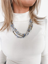 Load image into Gallery viewer, Layered Gold and Grey Jewel Necklace
