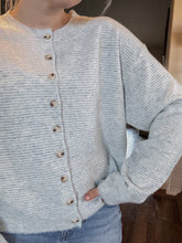 Load image into Gallery viewer, Mint Striped Sweater Cardigan
