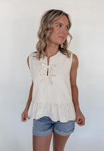 Load image into Gallery viewer, Darlin&#39; Tie Top in Cream
