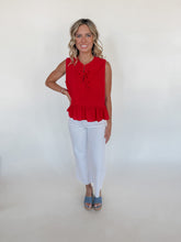 Load image into Gallery viewer, Darlin&#39; Tie Top in Red
