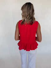 Load image into Gallery viewer, Darlin&#39; Tie Top in Red

