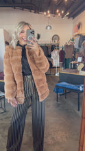 Load and play video in Gallery viewer, Faux Fur Coat in Tan

