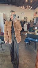 Load and play video in Gallery viewer, Faux Fur Coat in Tan
